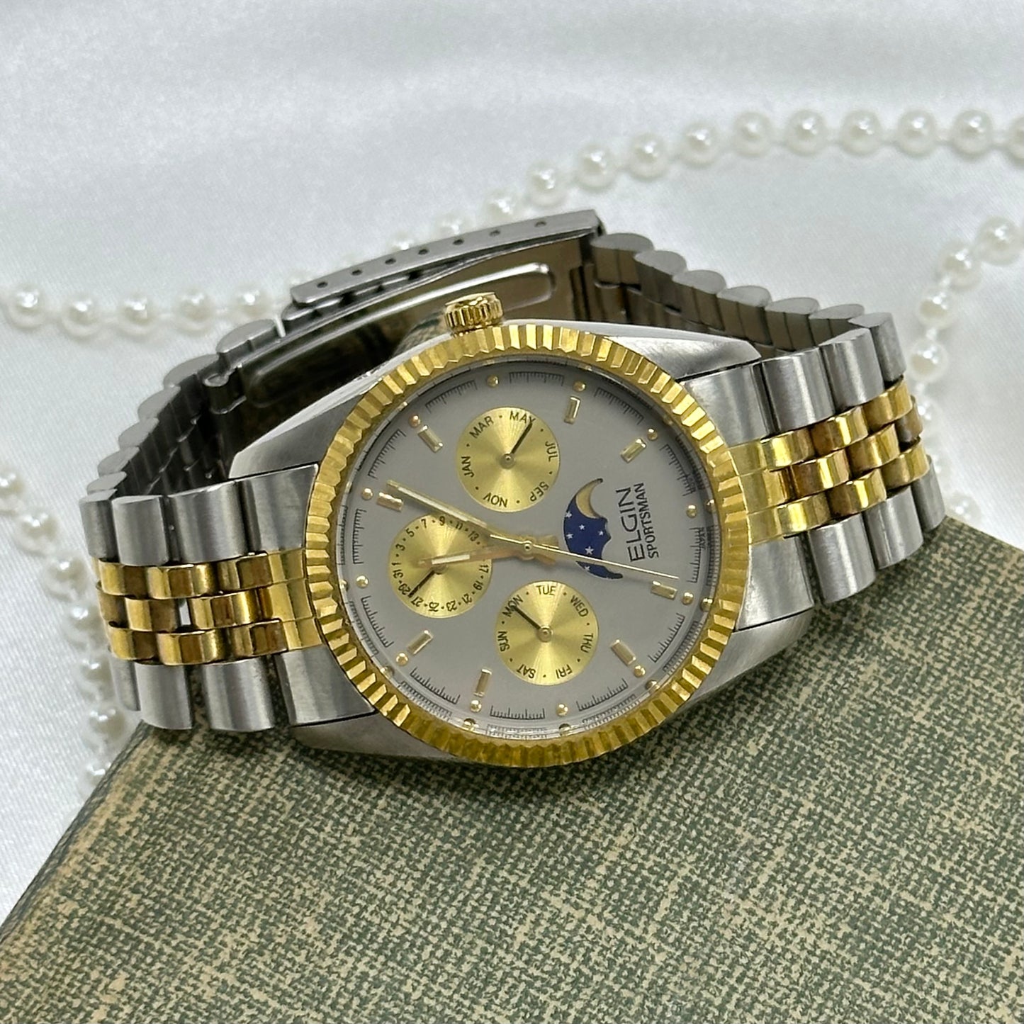 Two-Tone Moonphase Elgin Watch