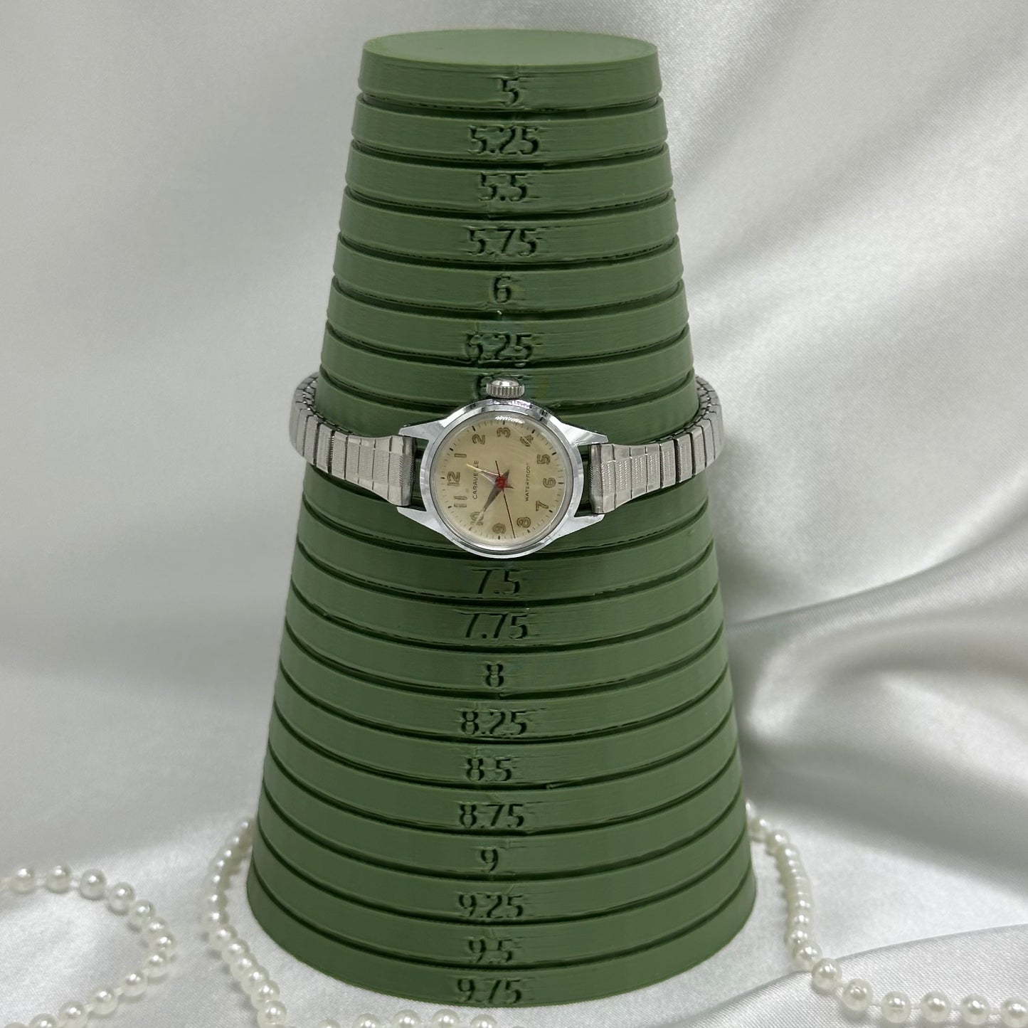 Silver 1968 Caravelle Wind-Up Watch with Glow in the Dark Dial
