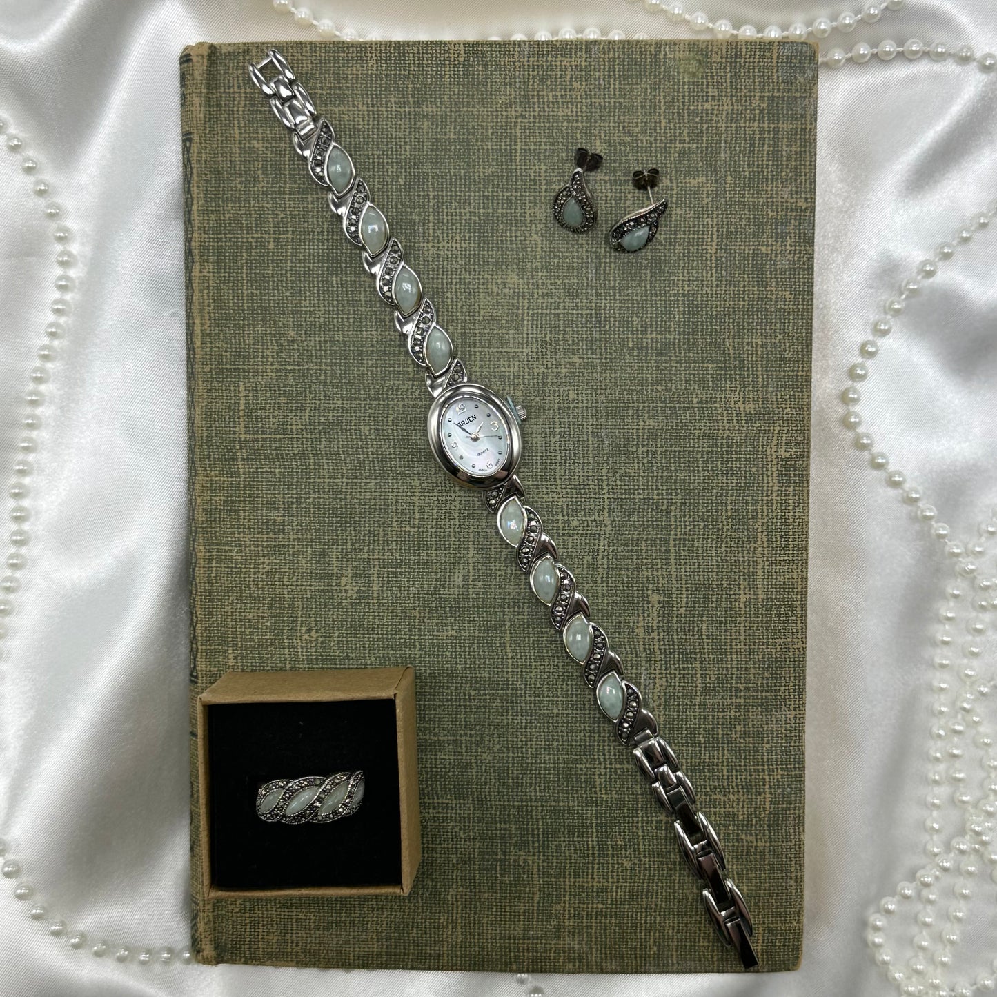 Jade Gruen Watch, Earring & Ring Set