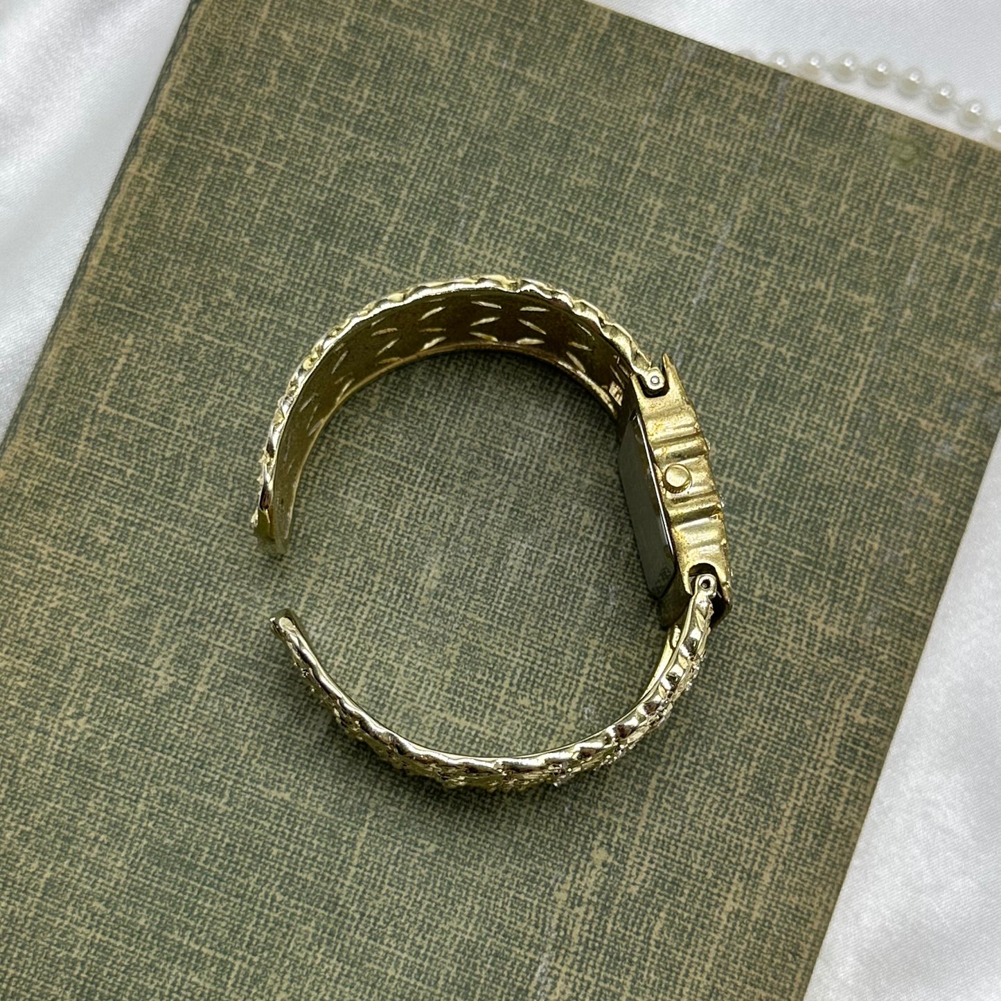 Gold Diamanté Cuff Watch