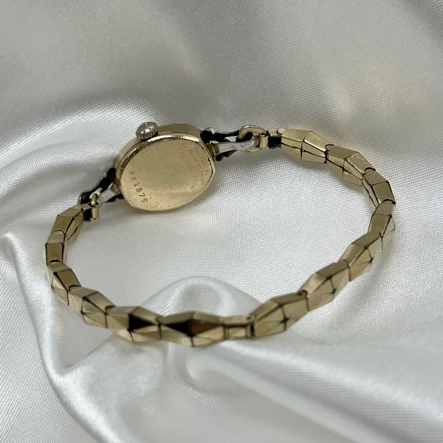 10k RGP Gold 1971 Diamanté Bulova Wind-Up Watch
