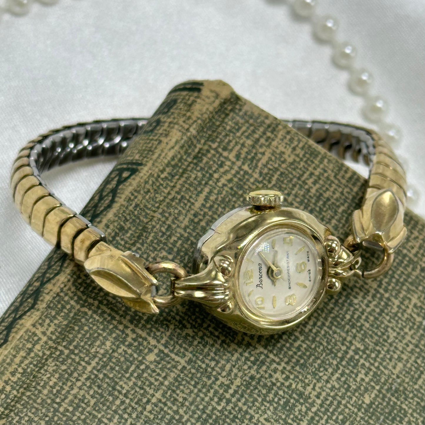 1950's Dainty Gold Wind-Up Bercona Cocktail Watch