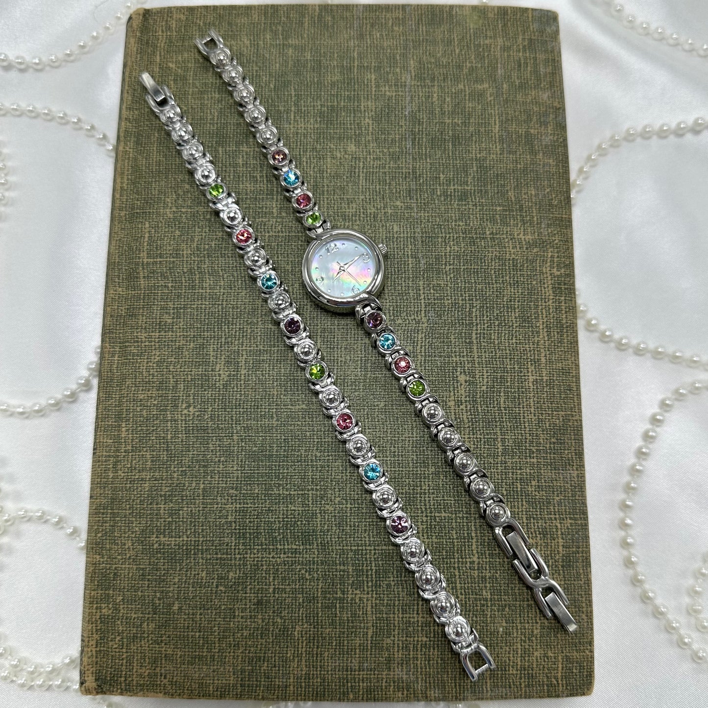 Pastel Stone Bracelet and Watch Set
