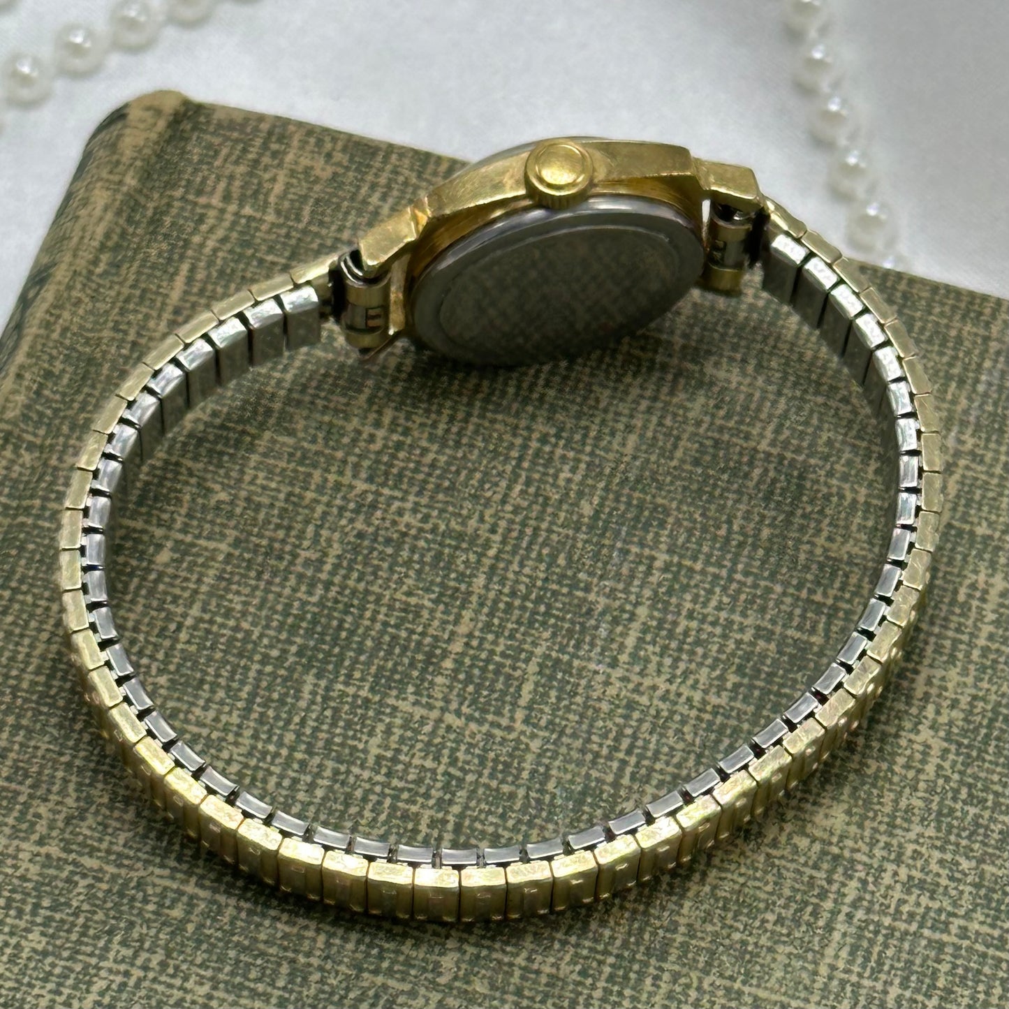 1974 Tiger Eye Dial Gold Timex Wind-Up Watch