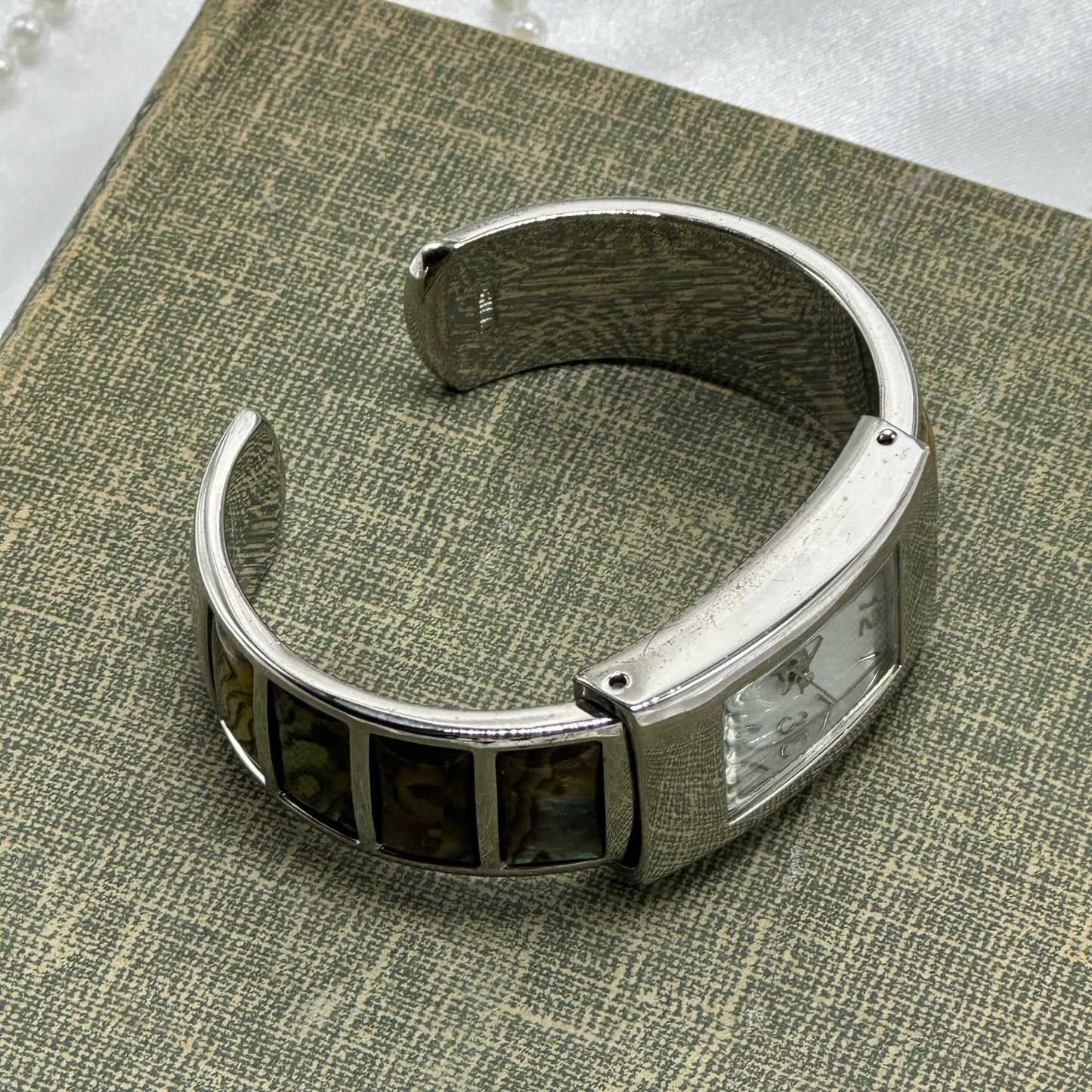 Silver Abalone Cuff Watch