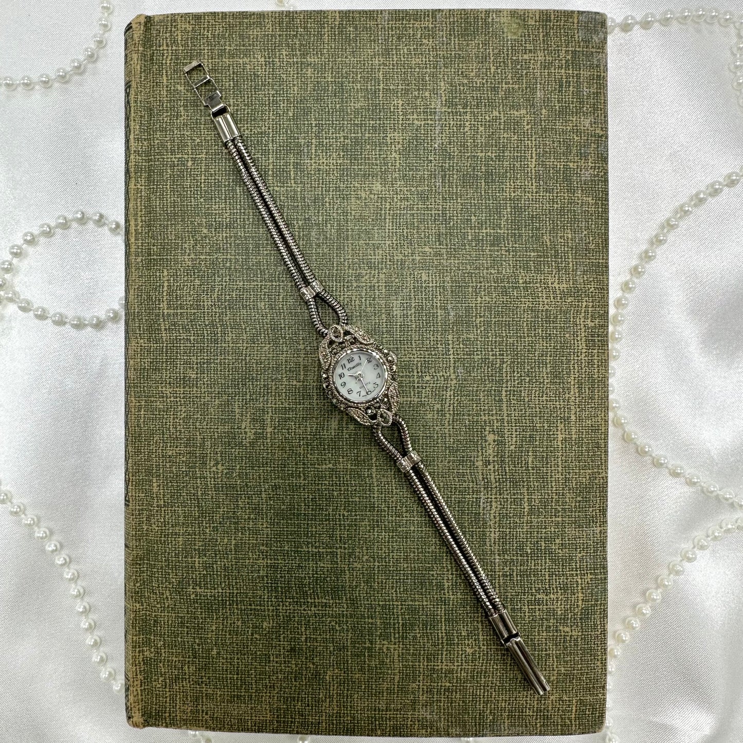 Vintage Silver Marcasite Art Deco Style Watch
