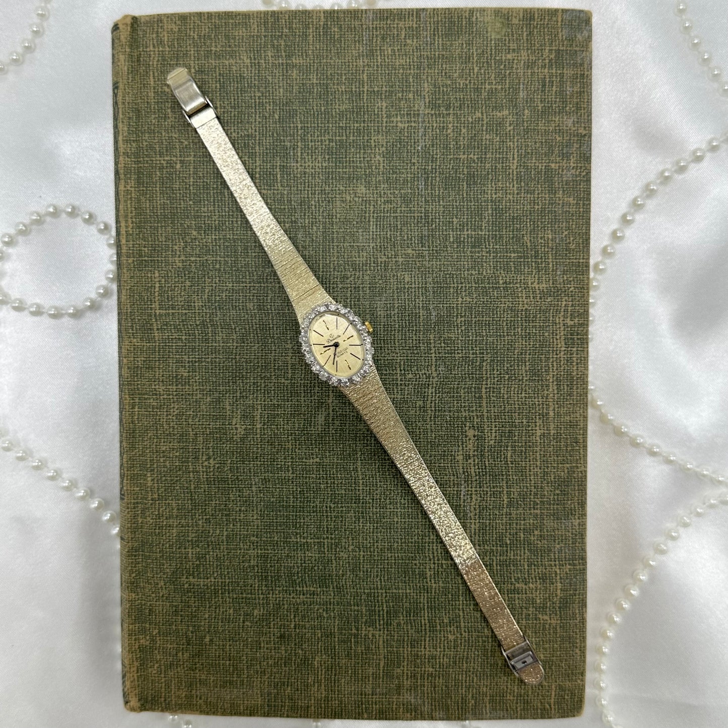 Gold Diamanté Deauville Oval Dial Watch