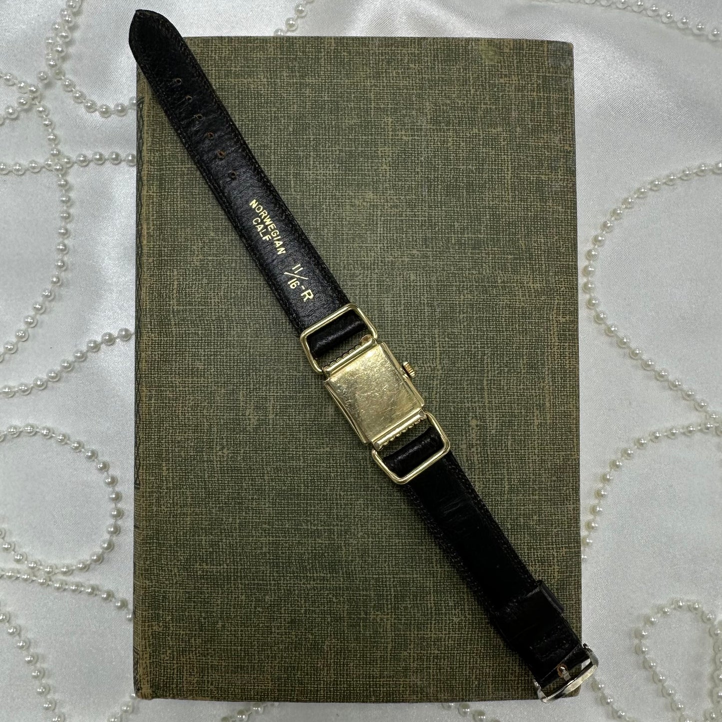 1950's Vintage 14k GF Lord Elgin Black Dial Watch