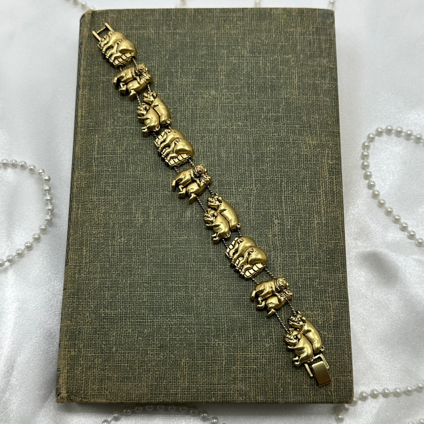 Vintage Piggy Charm Bracelet