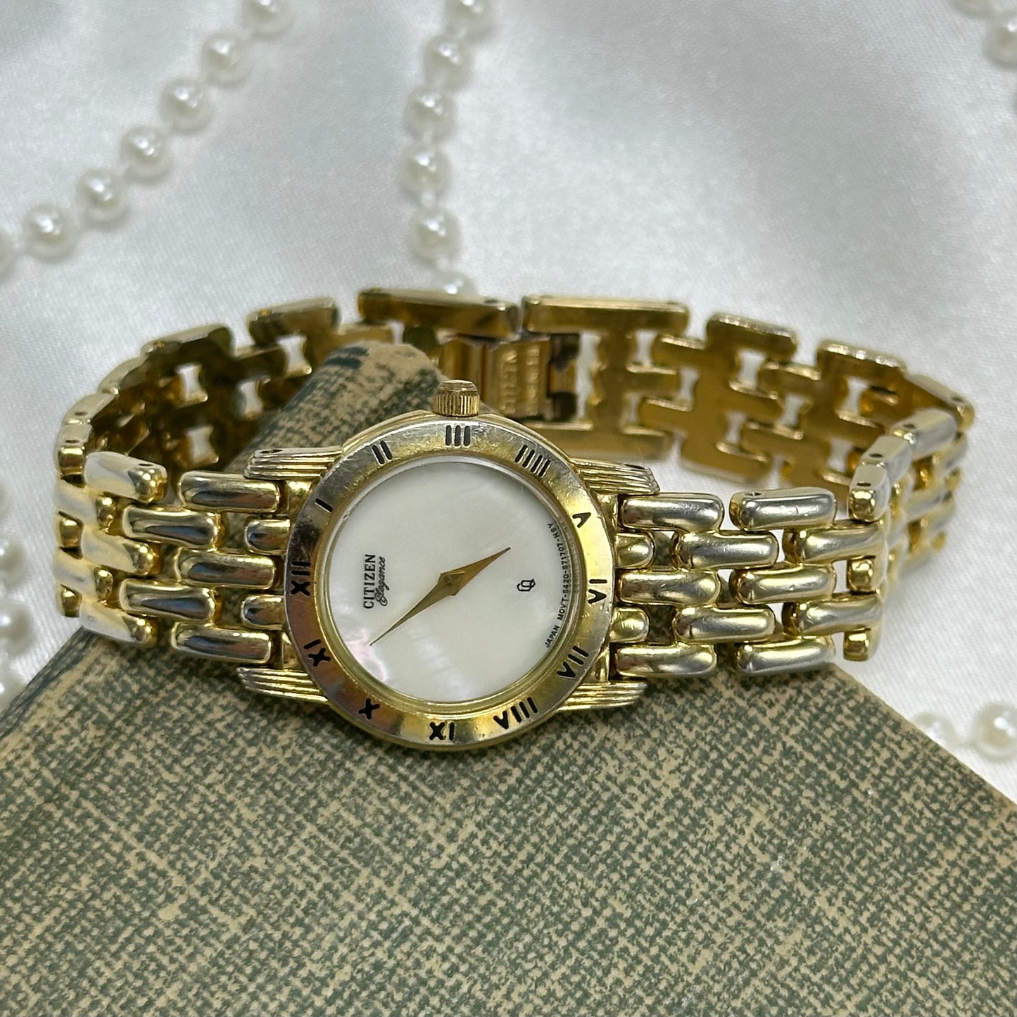 Gold Citizen Watch with Mother of Pearl Dial