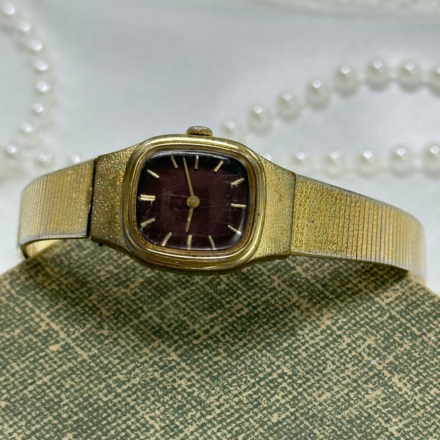 Vintage Gold Seiko Watch with Brown Dial