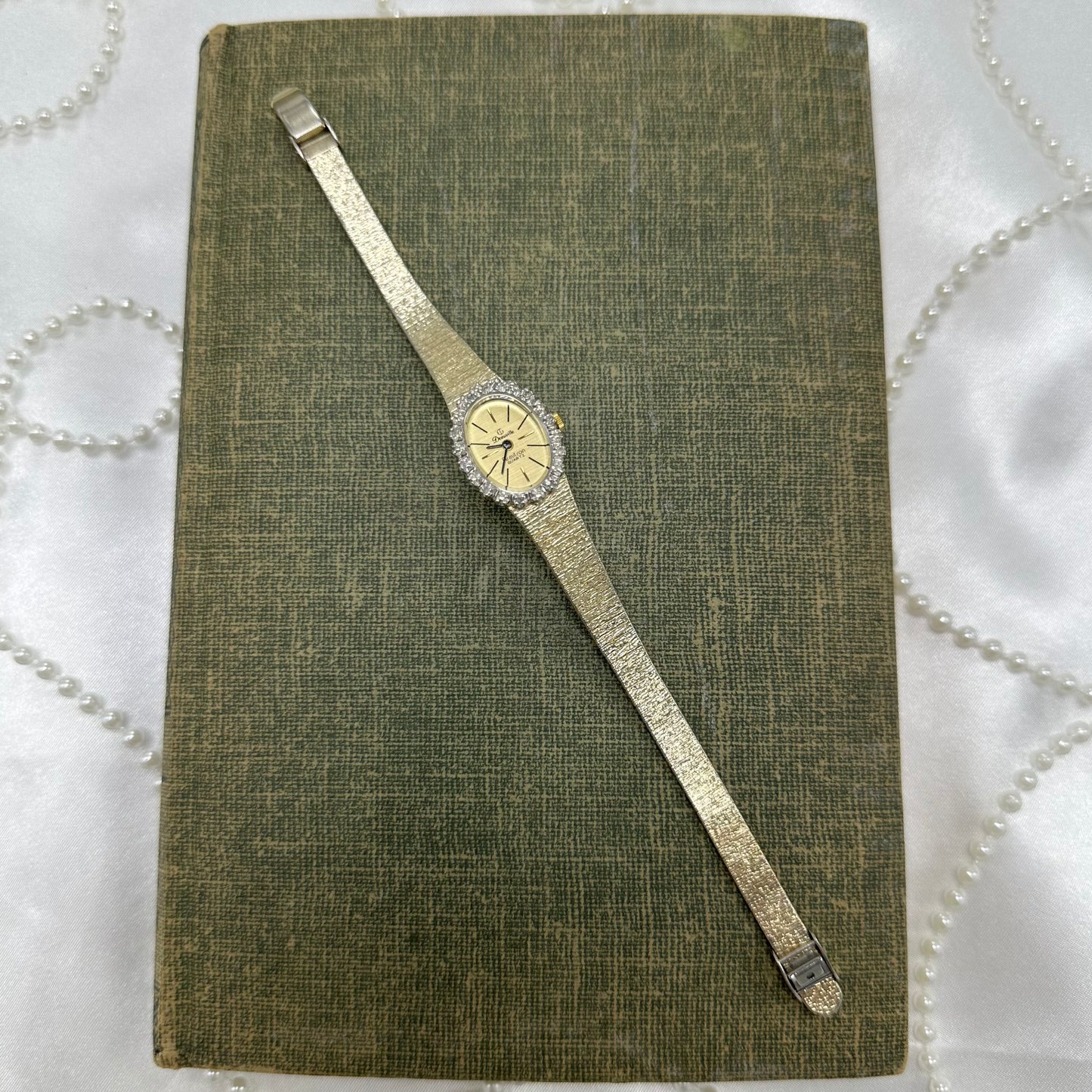 Gold Diamanté Deauville Oval Dial Watch