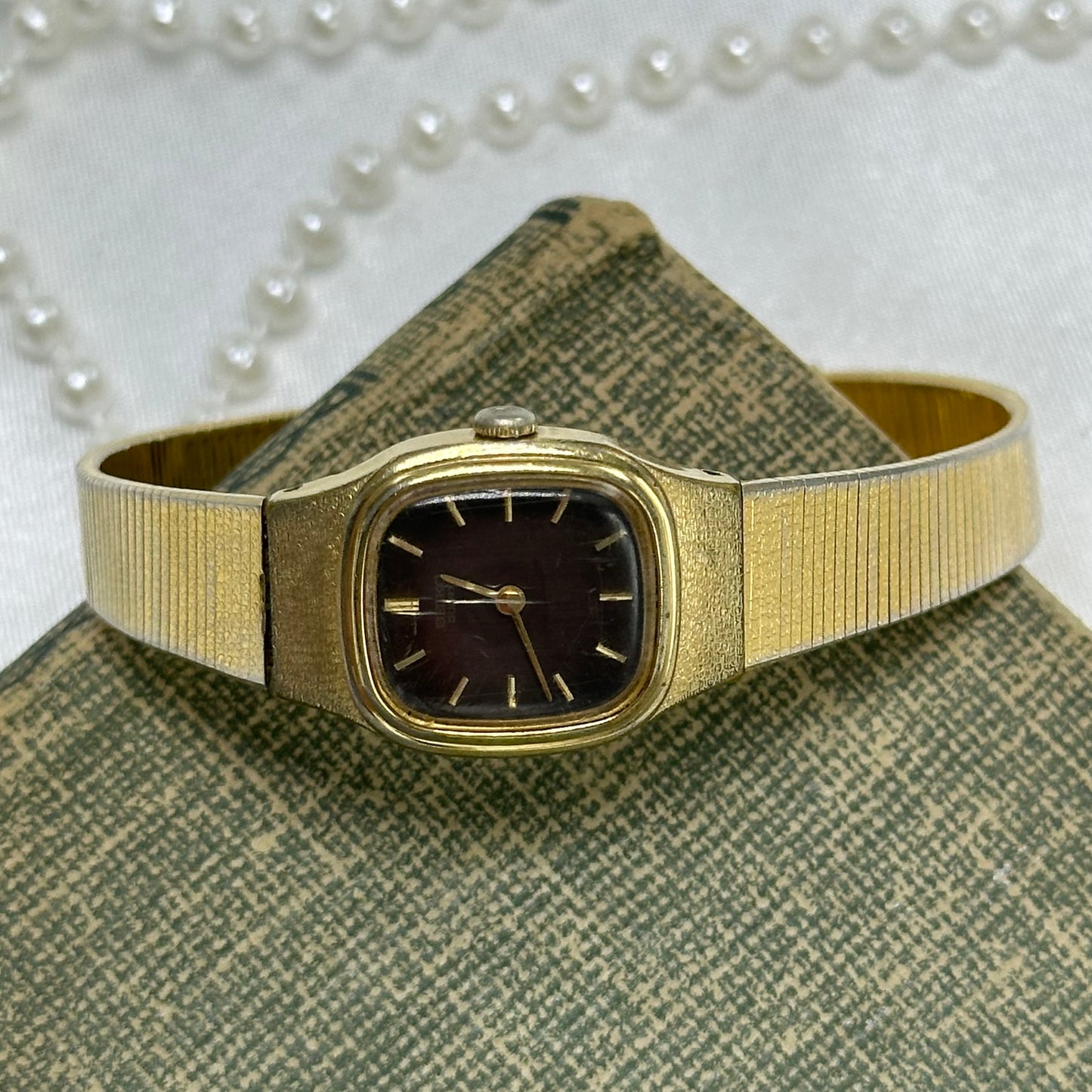 Vintage Gold Seiko Watch with Brown Dial