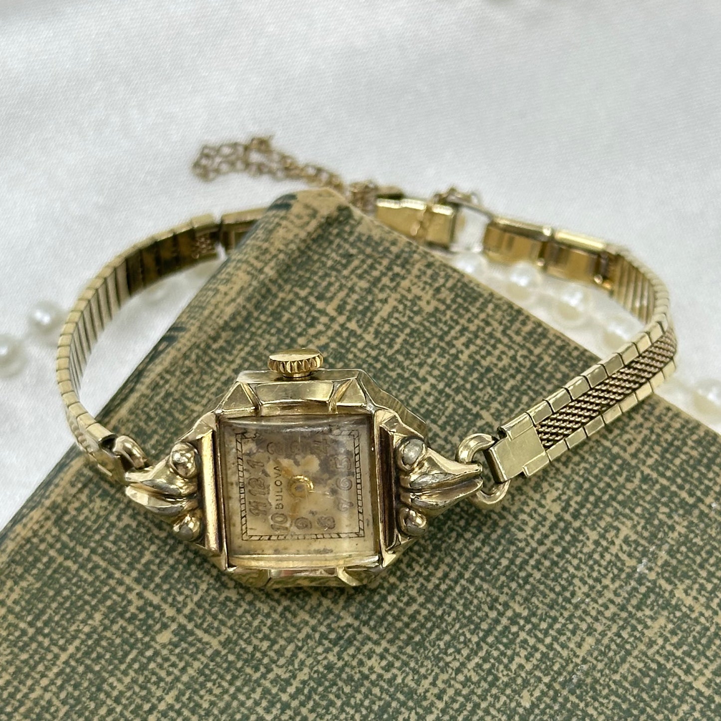 10k RGP Gold 1945 Bulova Wind-Up Watch