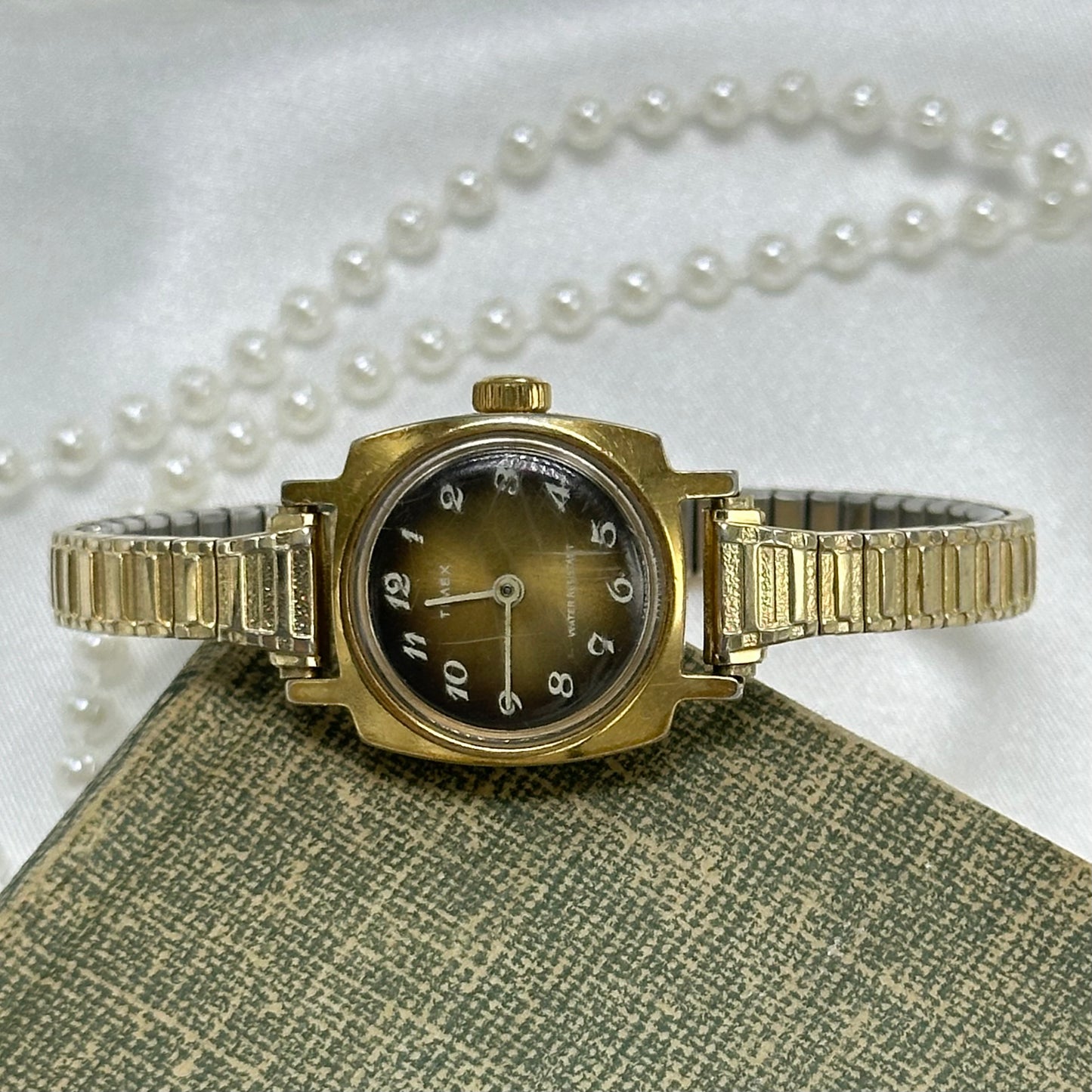 1974 Tiger Eye Dial Gold Timex Wind-Up Watch