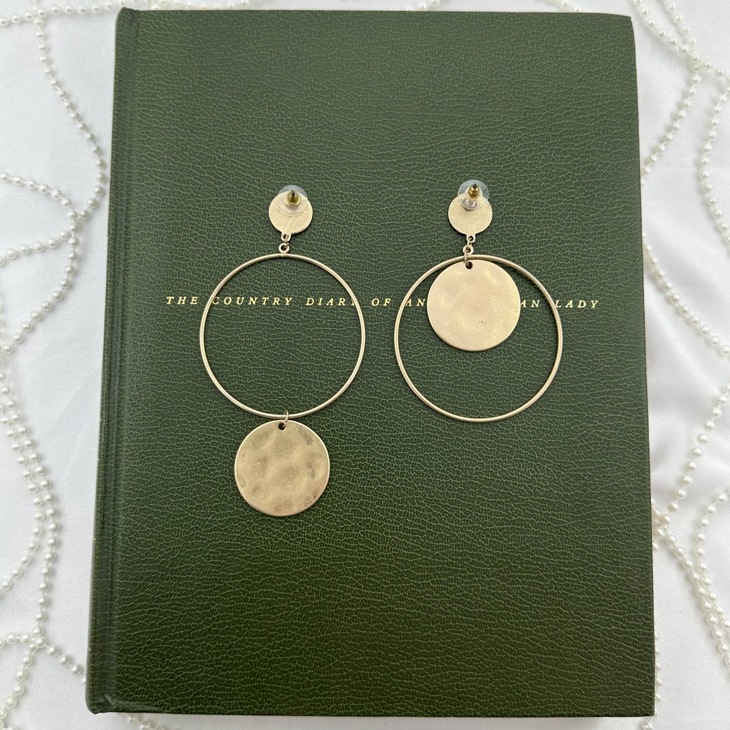 Asymmetrical Gold Circle Earrings
