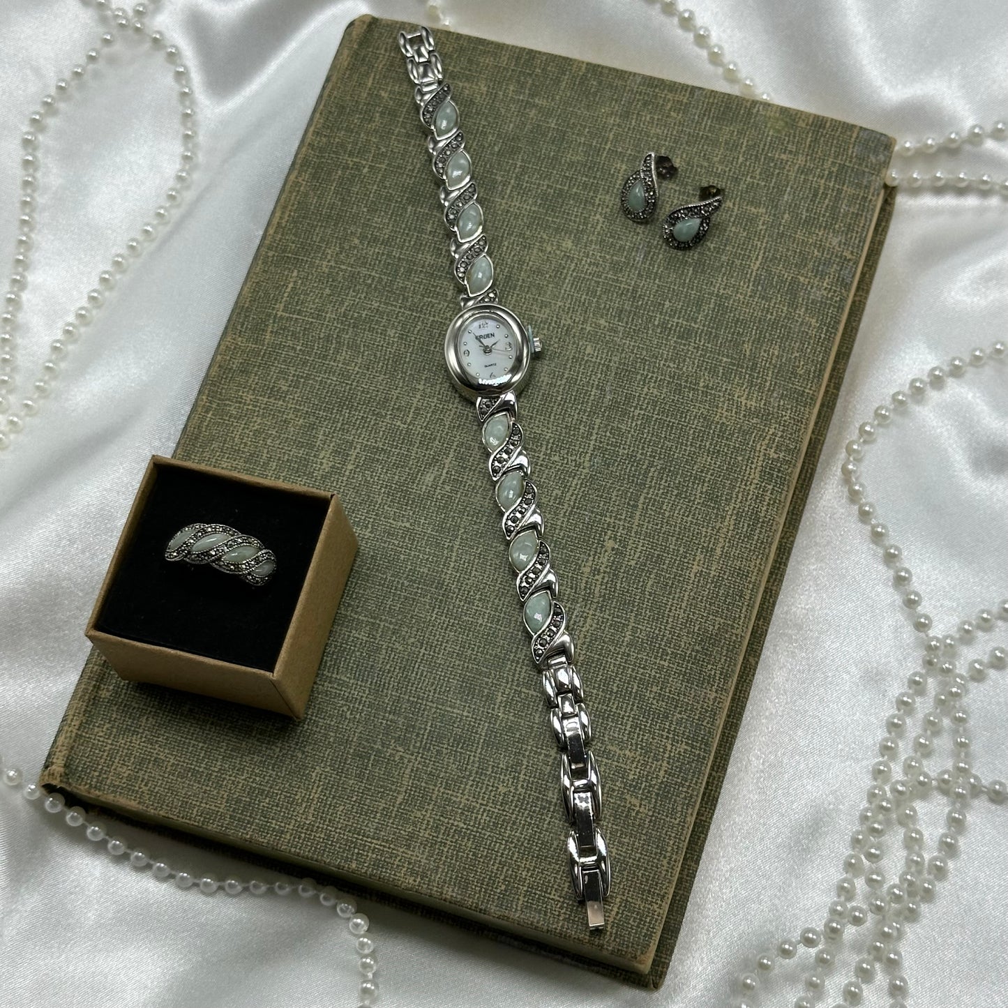 Jade Gruen Watch, Earring & Ring Set