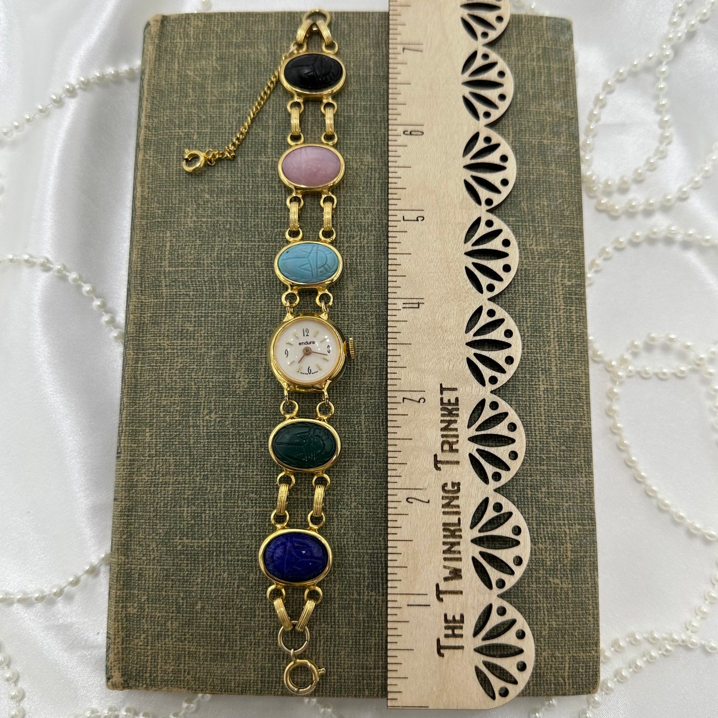 Vintage Gold Scarab Wind-Up Watch