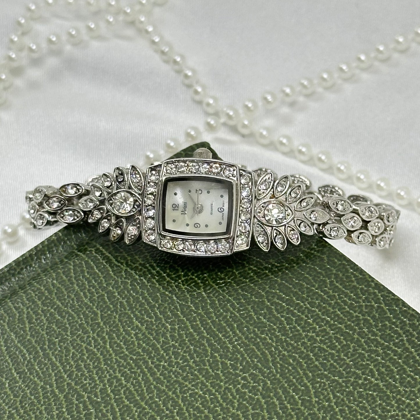 Elegant Crystal Silver Vivani Watch