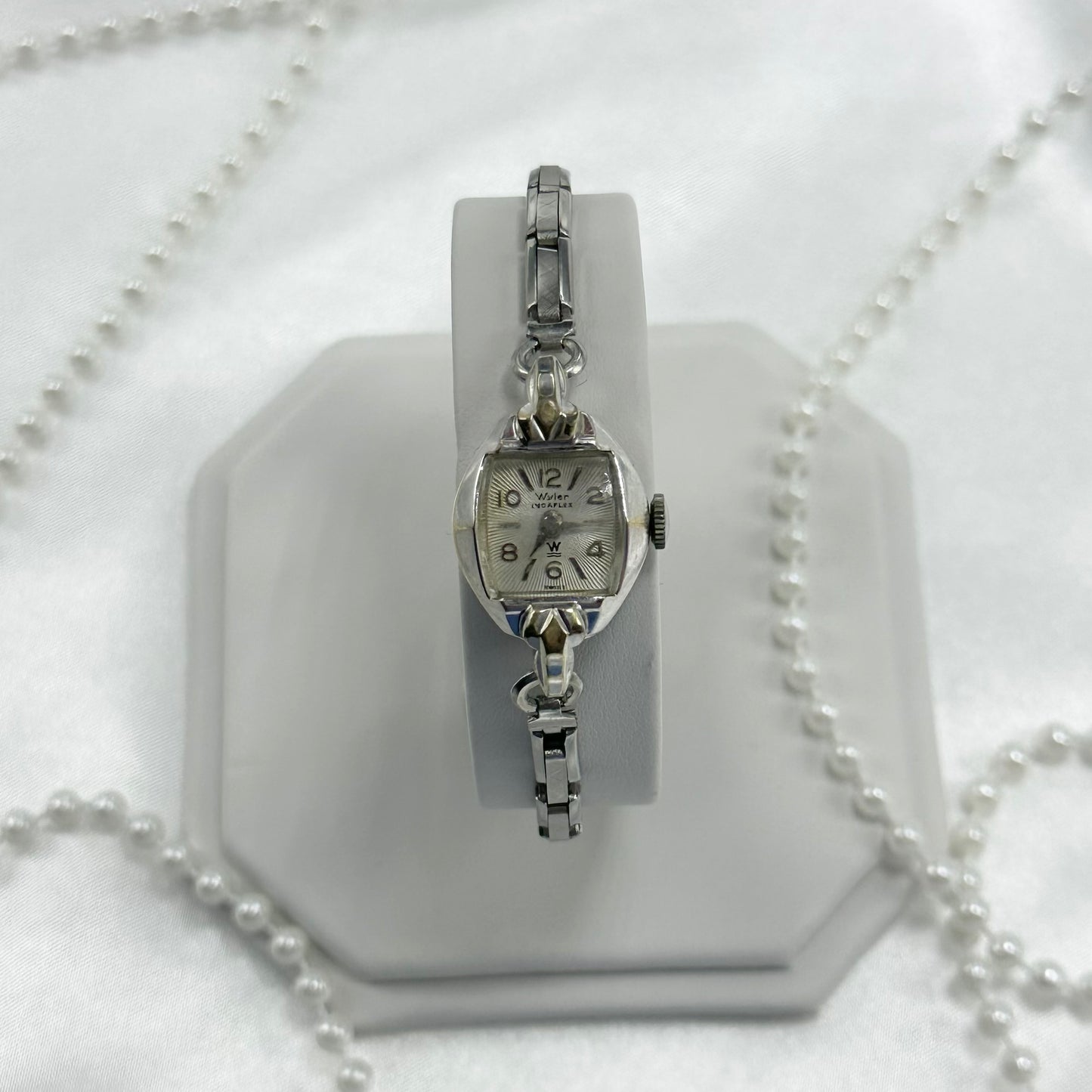 Silver 1950's Wyler Square Dial Wind-Up Watch