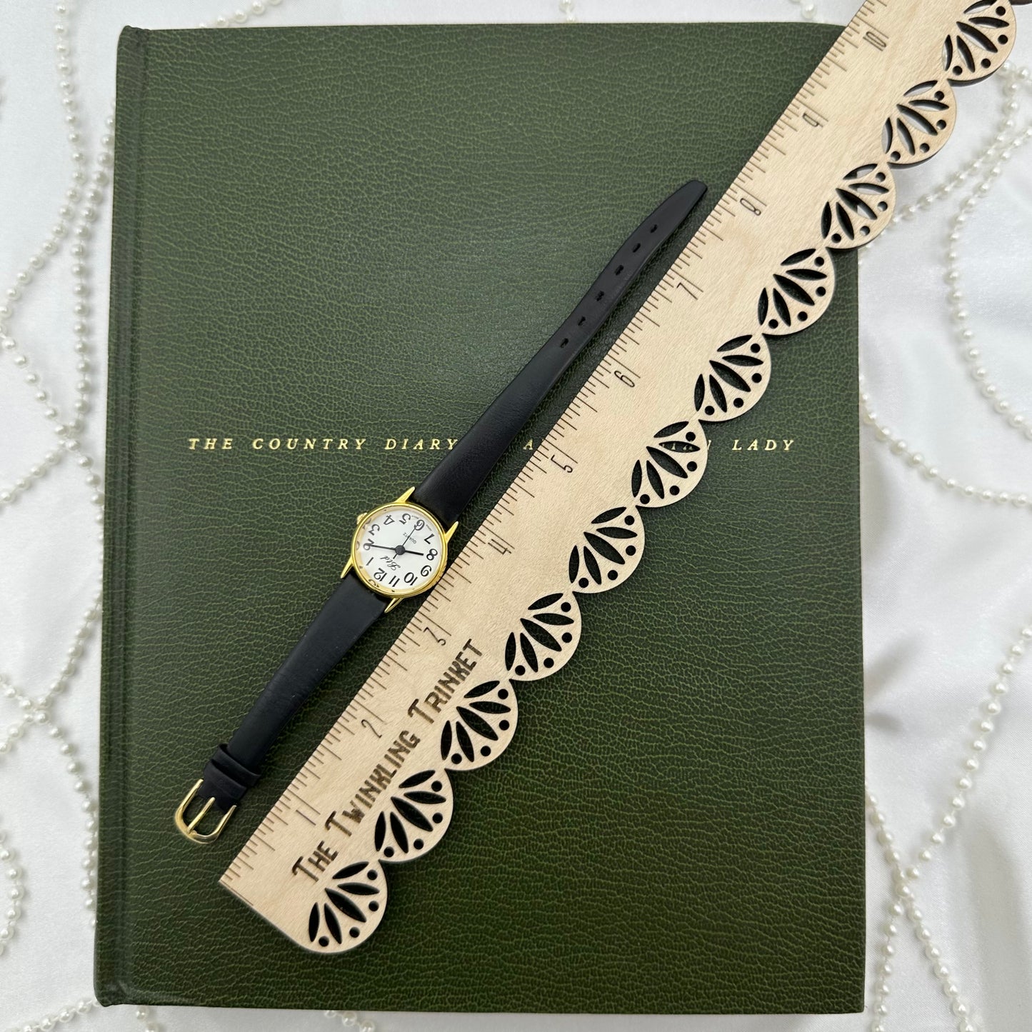 Classic Gold Round Dial Watch with Black Leather Band