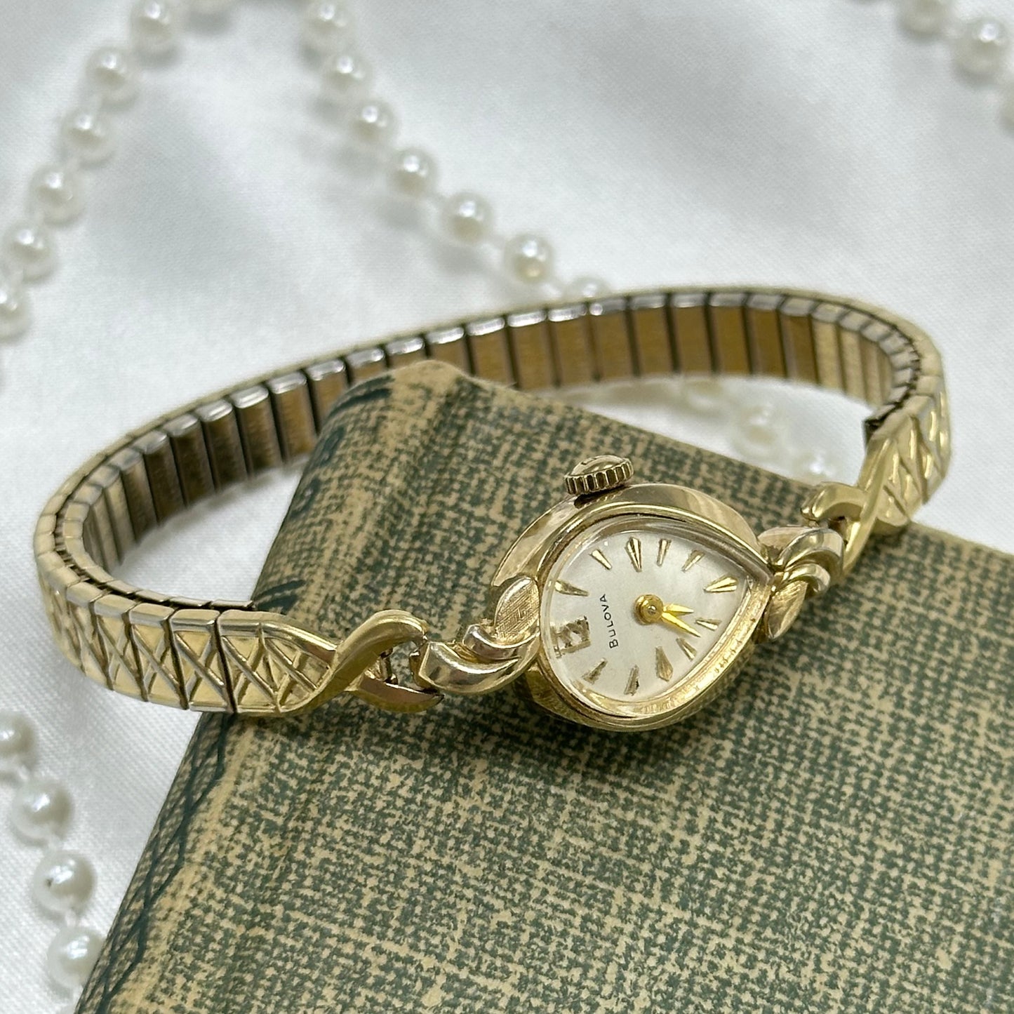 1962 10k RGP Teardrop Bulova Wind-Up Cocktail Watch
