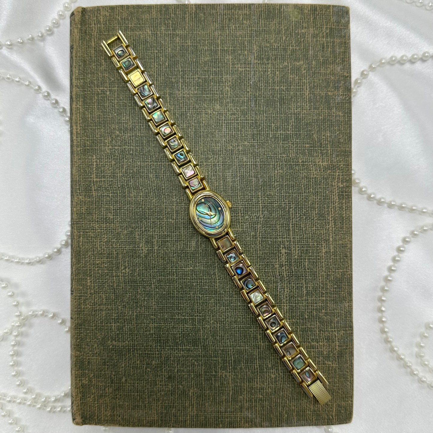 Oval Dial Gold Abalone Watch