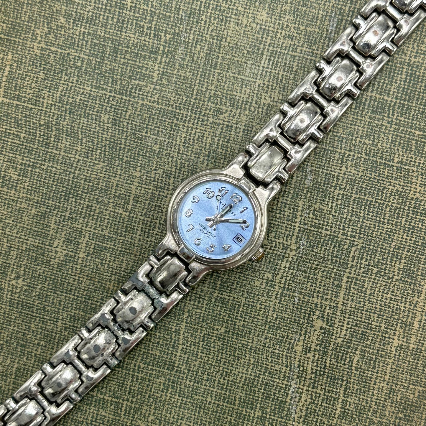 Silver LA Express Watch with Light Blue Dial