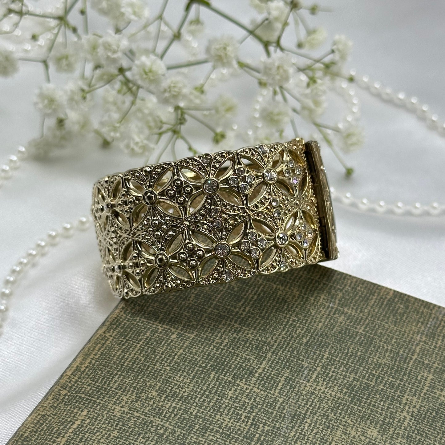 Gold Diamanté Cuff Watch