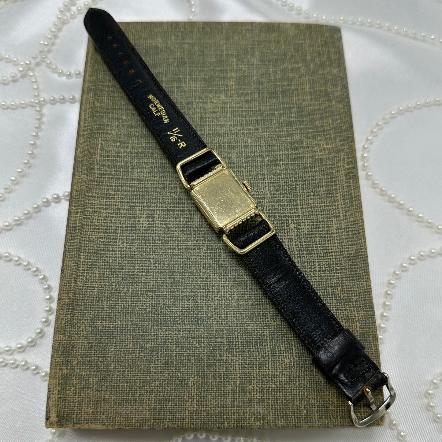 1950's Vintage 14k GF Lord Elgin Black Dial Watch