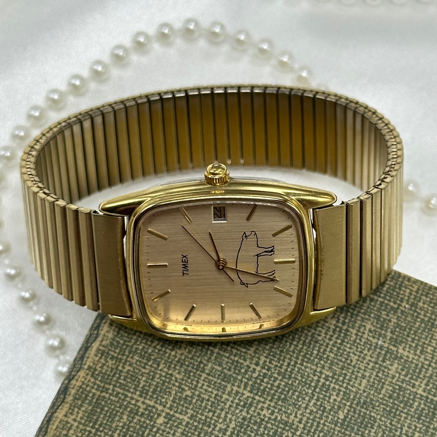 Rare Gold Timex with Pig Dial