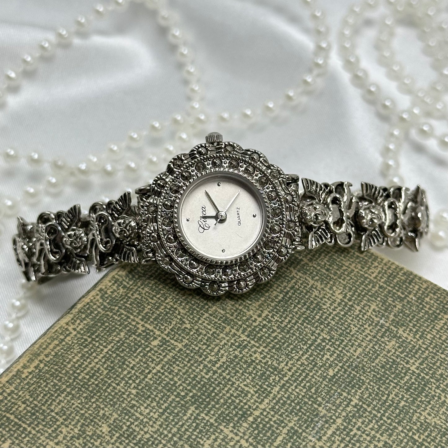 Vintage Silver Angel Charm Bracelet