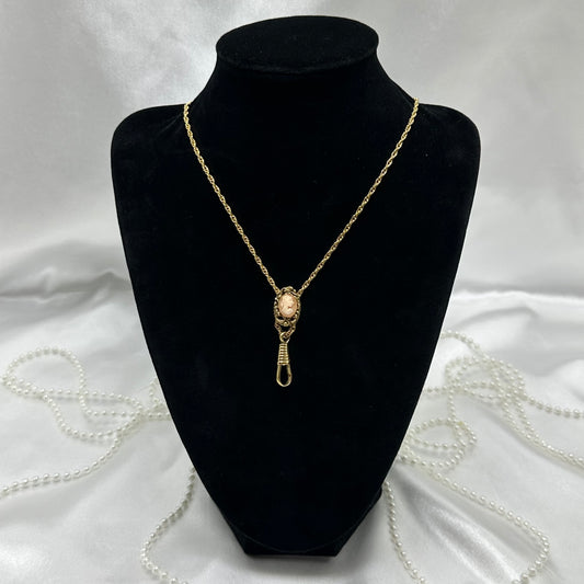 Vintage Lariat Cameo Necklace