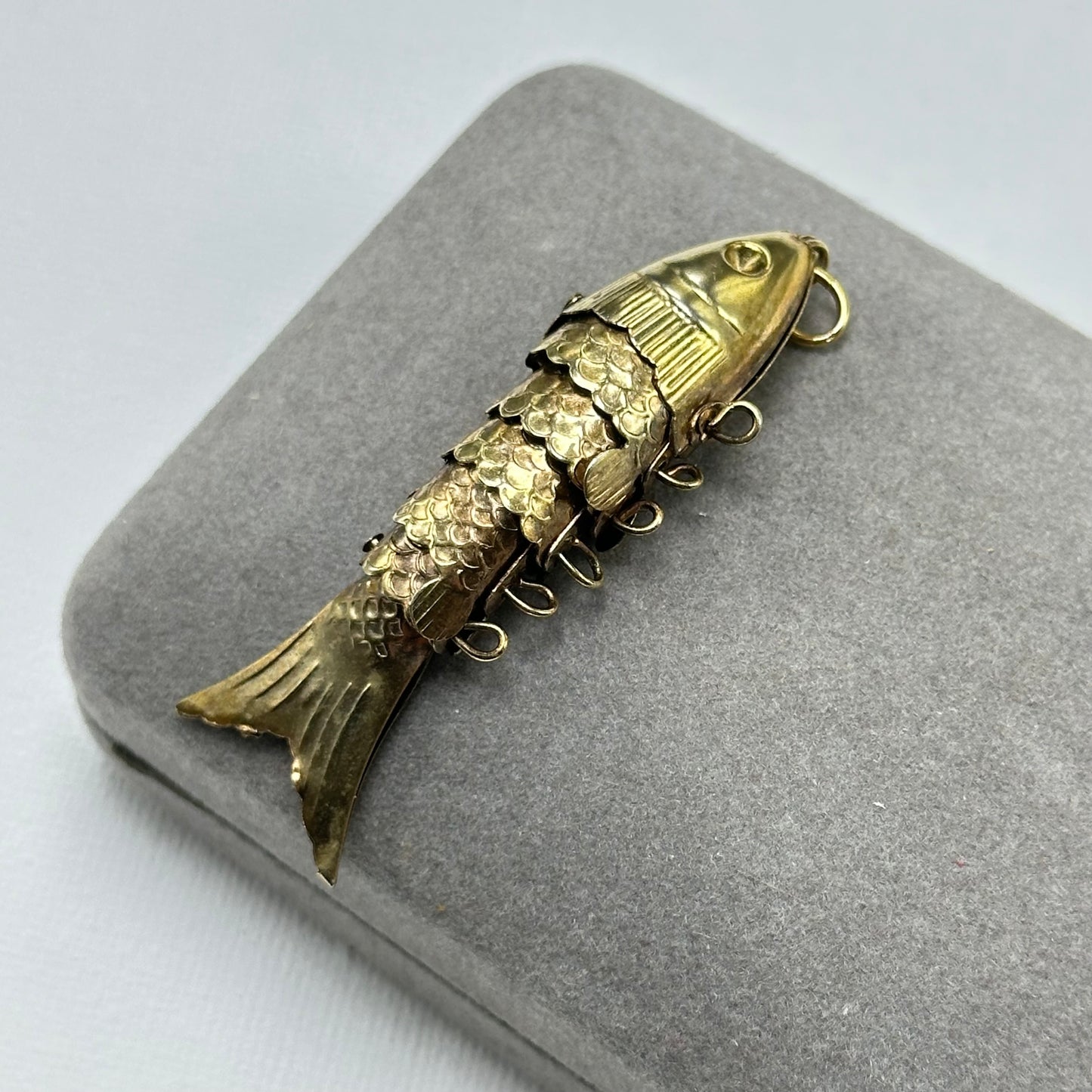 1970's Vintage Articulated Gold Fish Pendant
