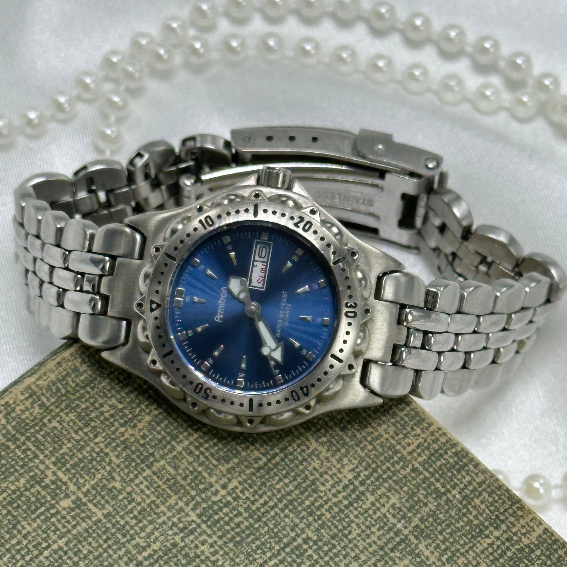 Blue Dial Armitron Watch with Rotating Bezel