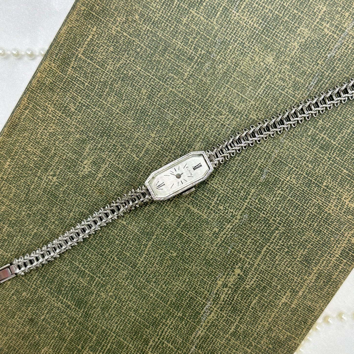 Dainty Vintage Wind-Up Elgin Watch with Roman Numeral Markers