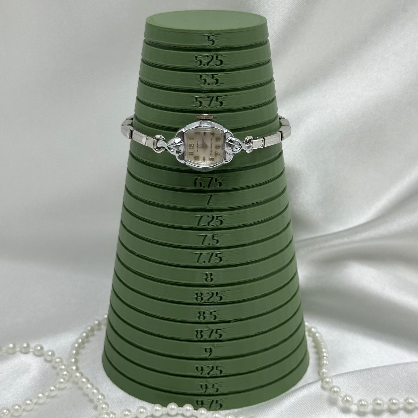 Dainty Silver Waltham Square Dial Wind-Up Watch