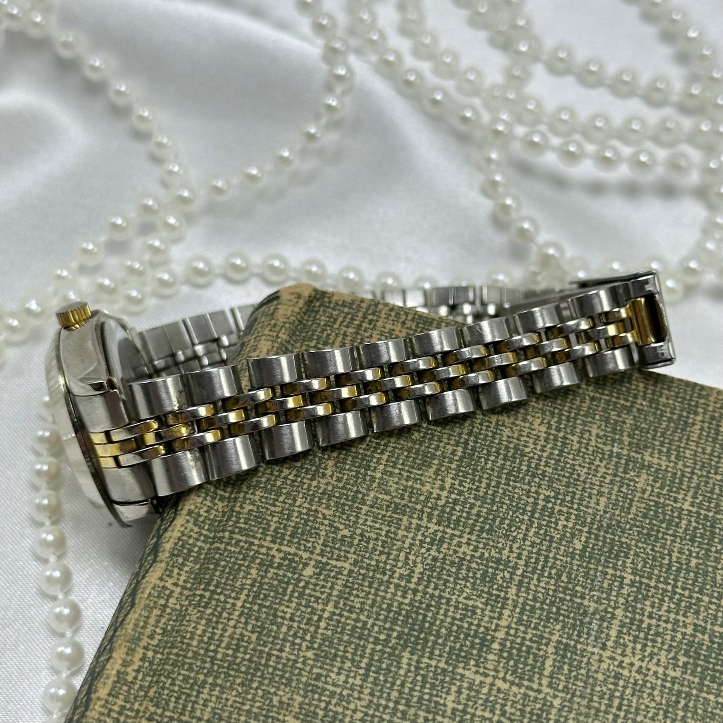Two-Tone Sasson Watch with Diamanté Markers