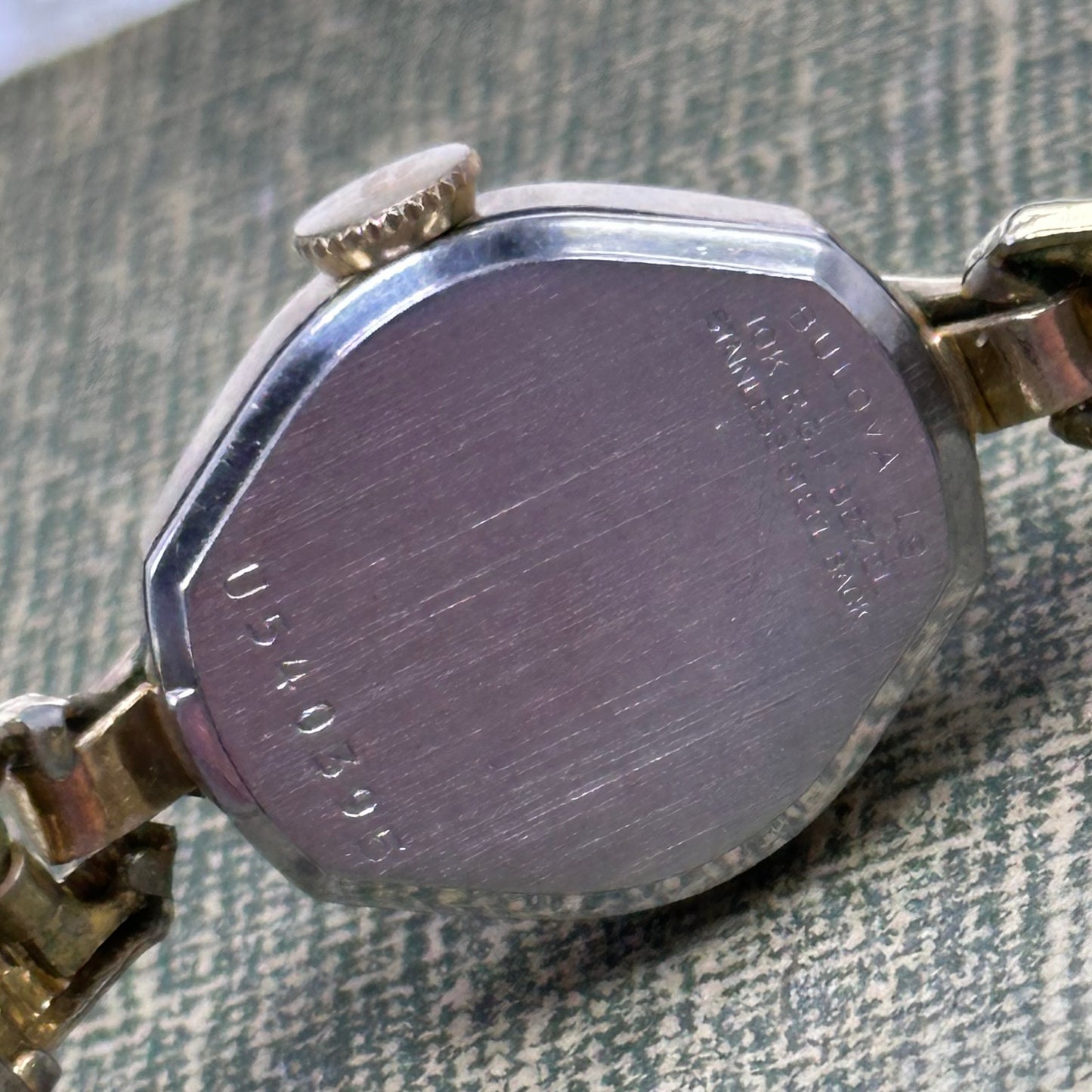 1959 10k RGP Wind-Up Bulova Cocktail Watch with Detailed Band