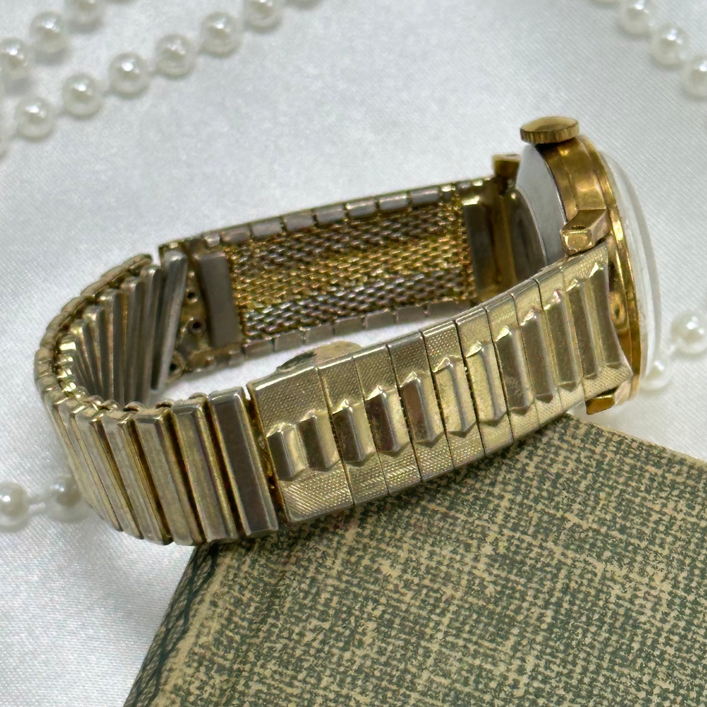 Gold Round Dial Timex Watch with Date Display