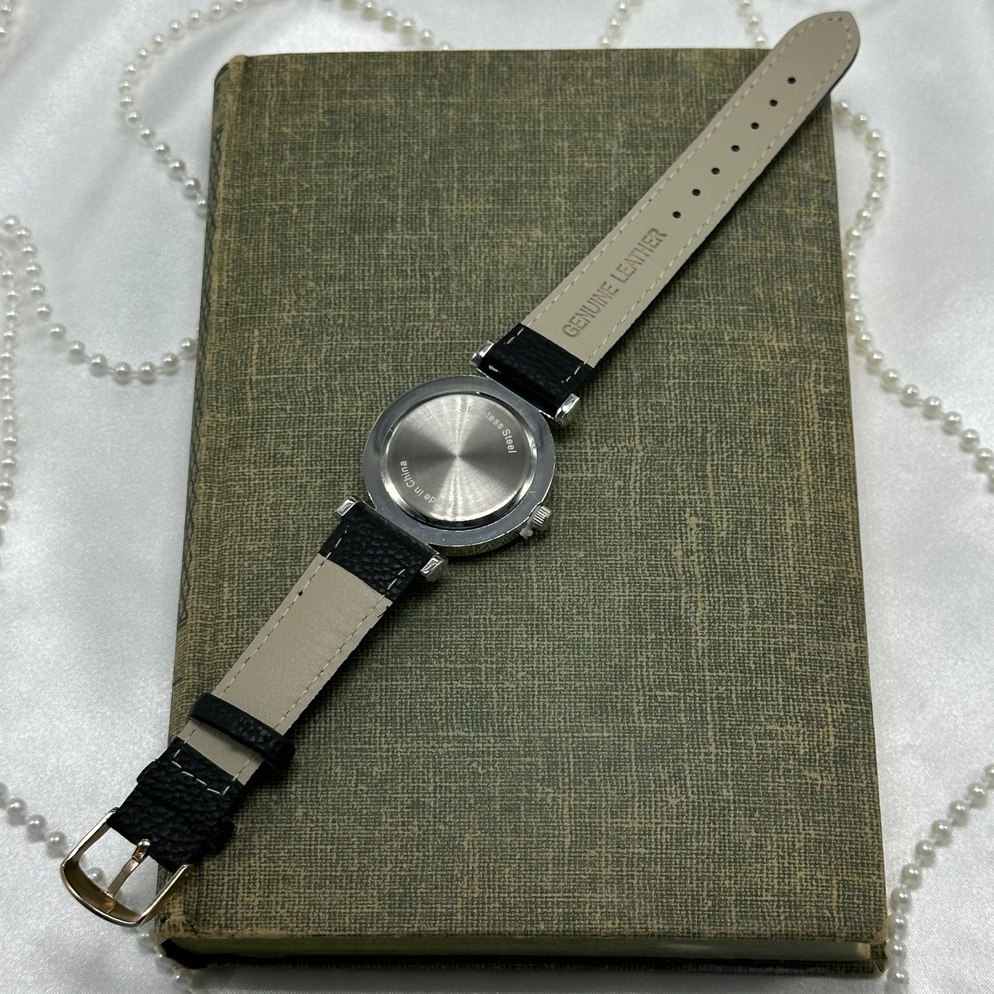 Silver and Rose Gold Watch with Black Band - Never Worn