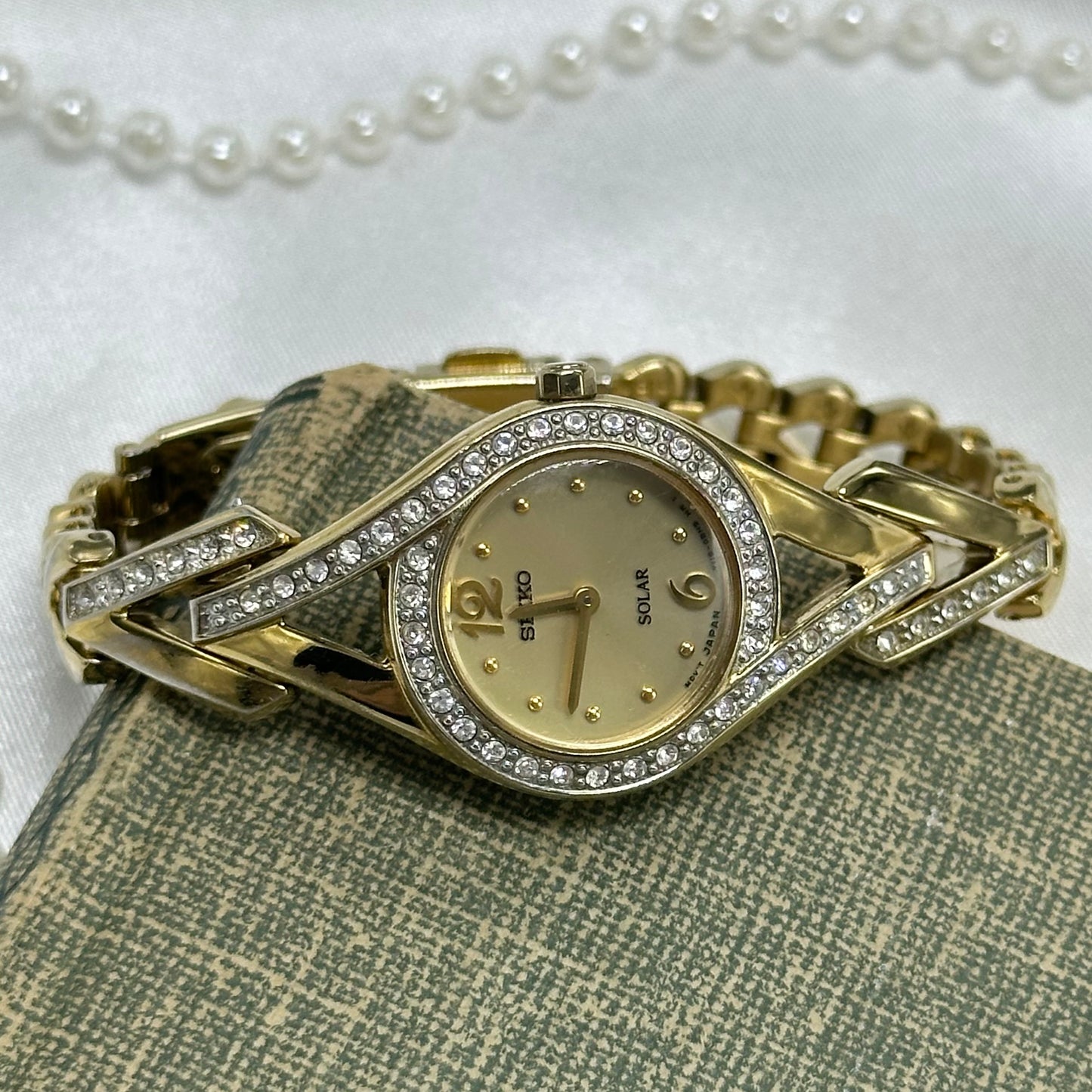 Swarovski Crystal-Accented Solar Seiko Watch