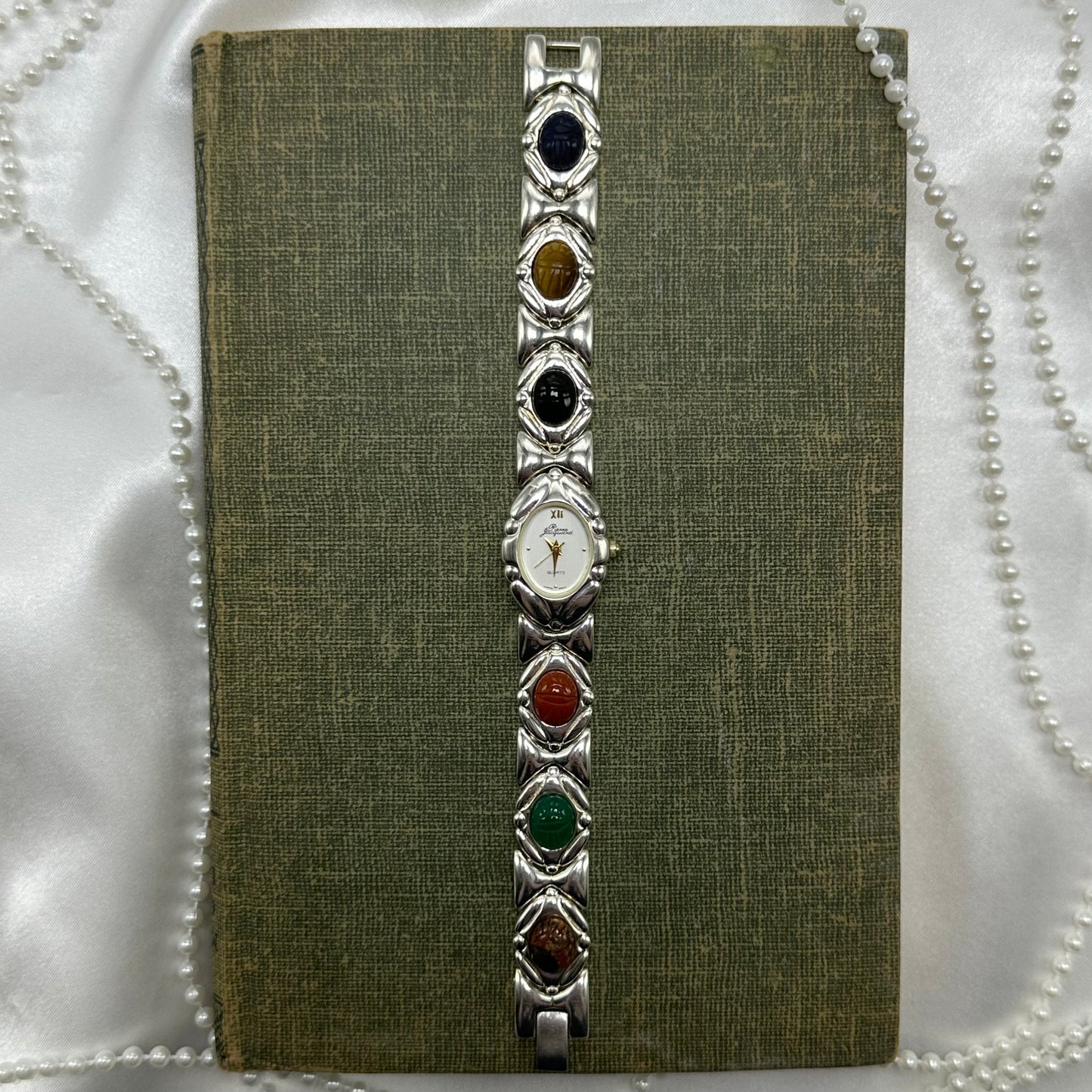 Vintage Silver Scarab Watch