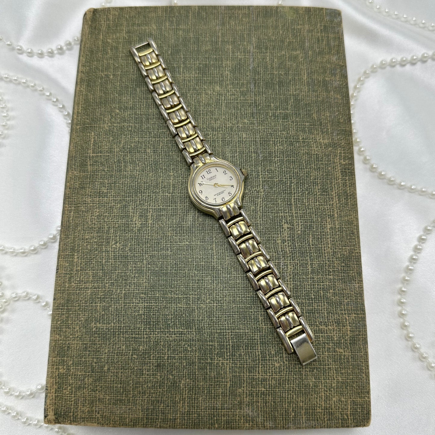 Two-Tone Carriage Indiglo Watch with Glow Dial