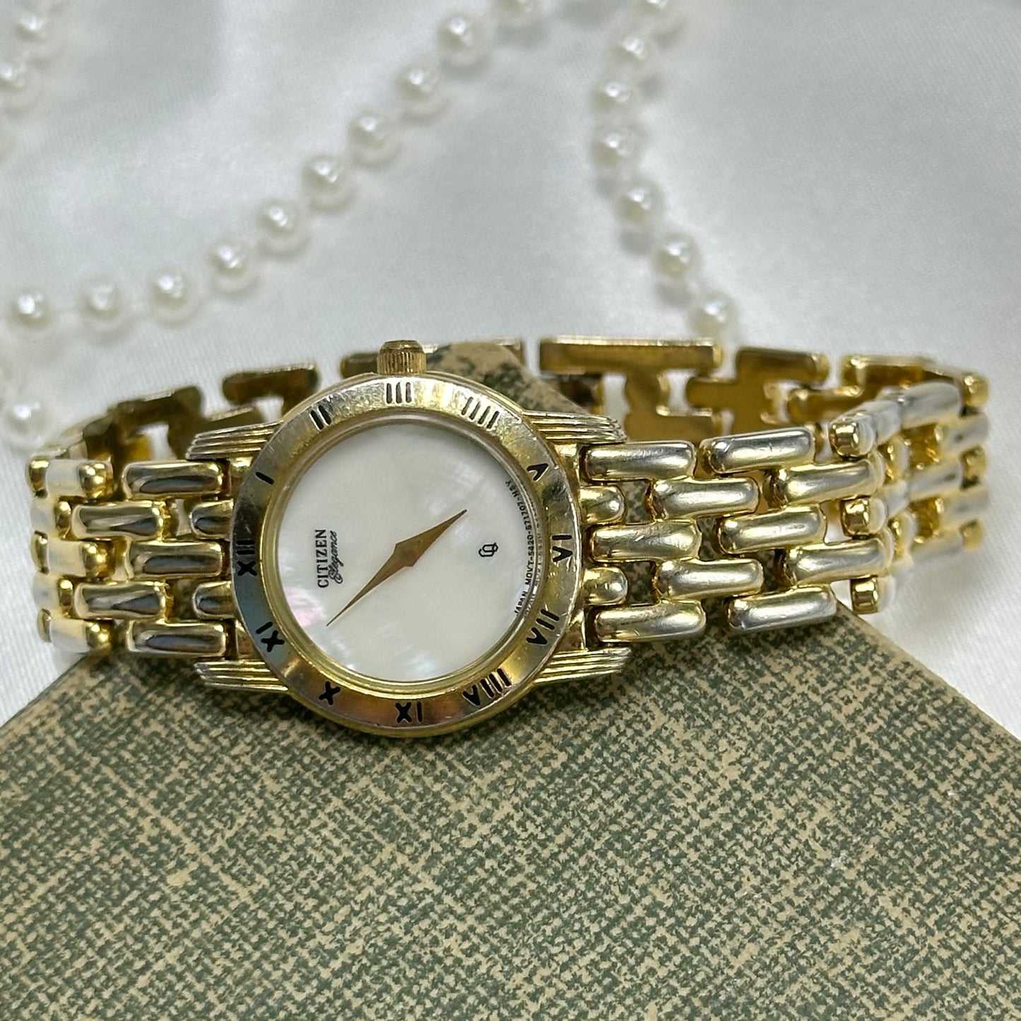 Gold Citizen Watch with Mother of Pearl Dial