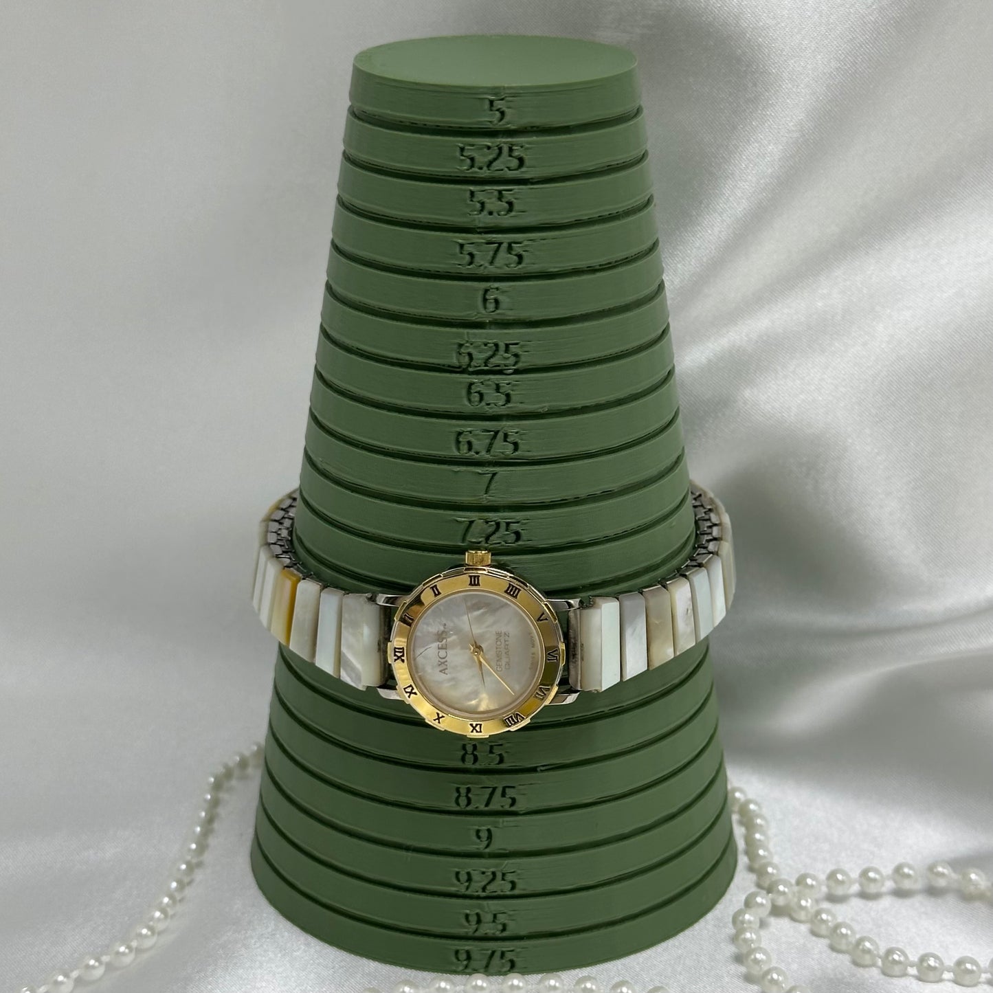 Mother of Pearl Abalone Gold Watch with Round Dial