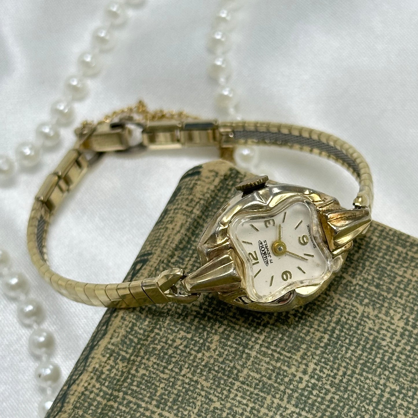 Gold 1970's Aureole Wind-Up Cocktail Watch