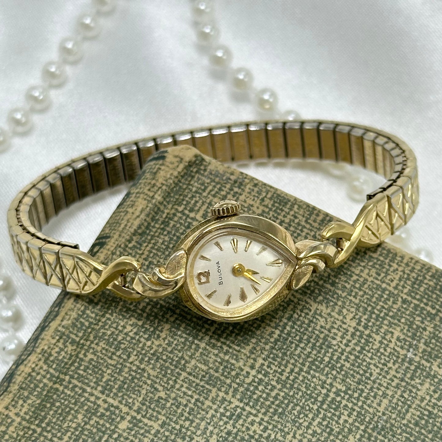 1962 10k RGP Teardrop Bulova Wind-Up Cocktail Watch