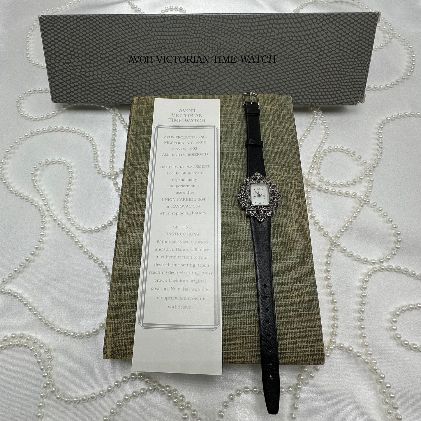 Vintage Silver Avon Victorian Time Watch