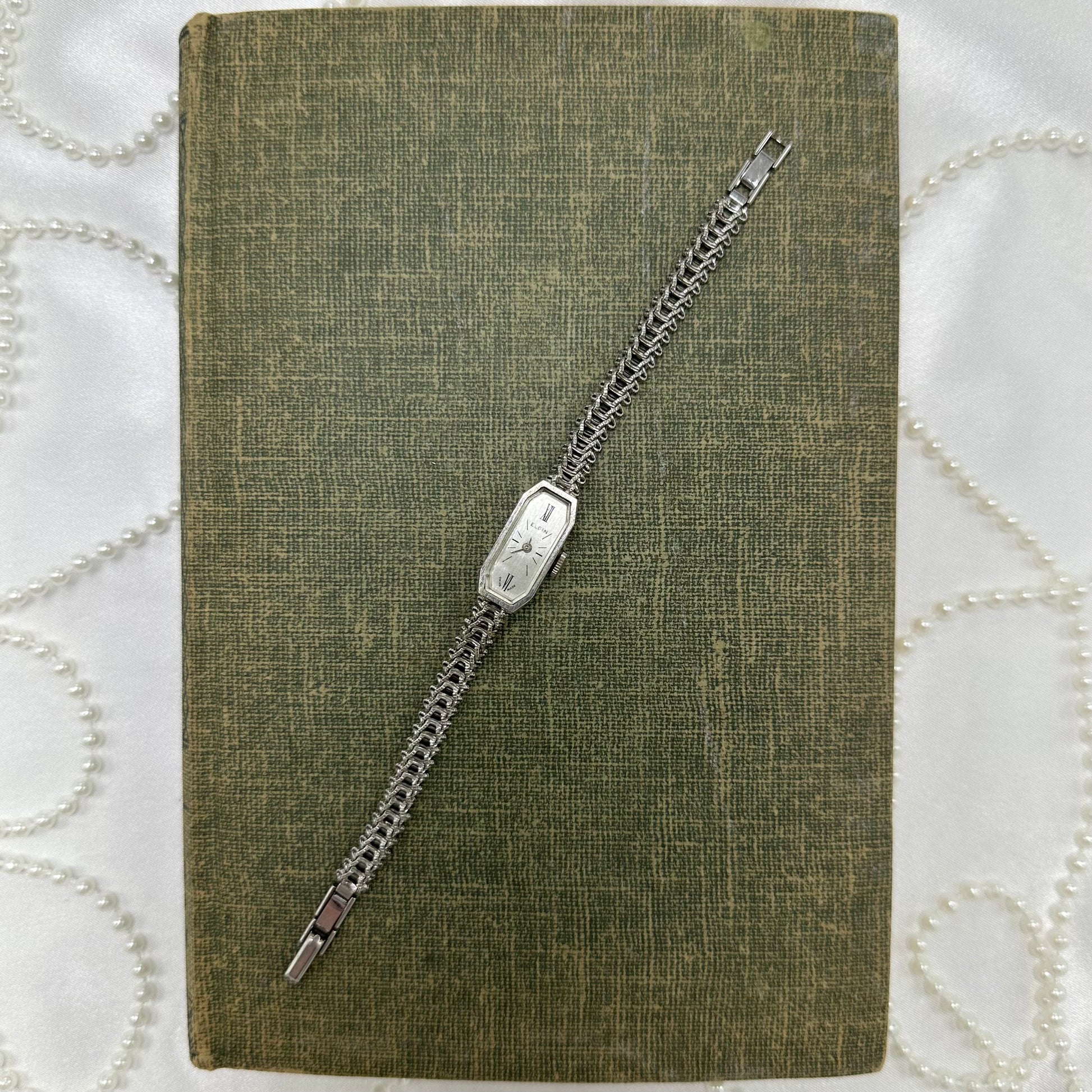 Dainty Vintage Wind-Up Elgin Watch with Roman Numeral Markers